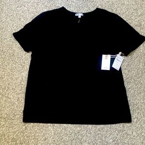 Good American Black Supima Cotton Crewneck Tee size 2 (s-m) NWT